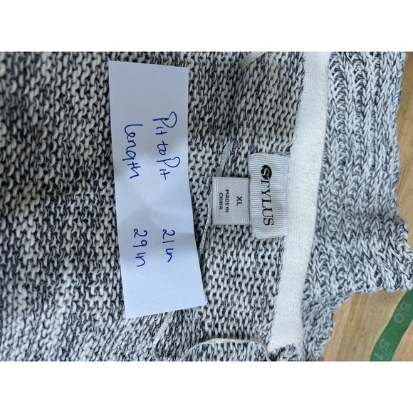 Stylus Womens XL Gray Marled Open Front Cardigan Cotton Blend 3/4 Sleeve Sweater - Picture 3 of 8